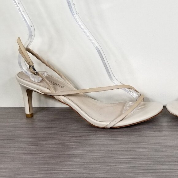 Jeffrey Campbell Morph Slingback Sandal, Cream Leather, Womens Size 7 M - Picture 7 of 12